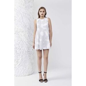 Keepsake The Label Sun Up Pale Gray Brushstroke Print Mini Dress Size Small (S)